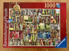 Ravensburger, 1000 Teile, "The Bizarre Bookshop", komplett