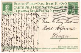 BF-Karte 1916 mit Stempel WINTERTHUR 1.8.1916