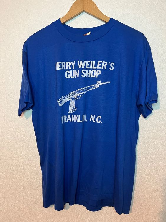 Vintage 1980's American Gun T Shirt Hanes XL Single Stitch Kaufen auf