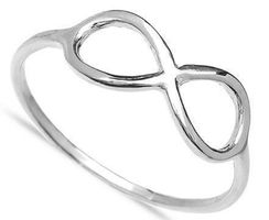 Ring 925 Silber INFINITY Unendlichkeit geometrisch fein 52