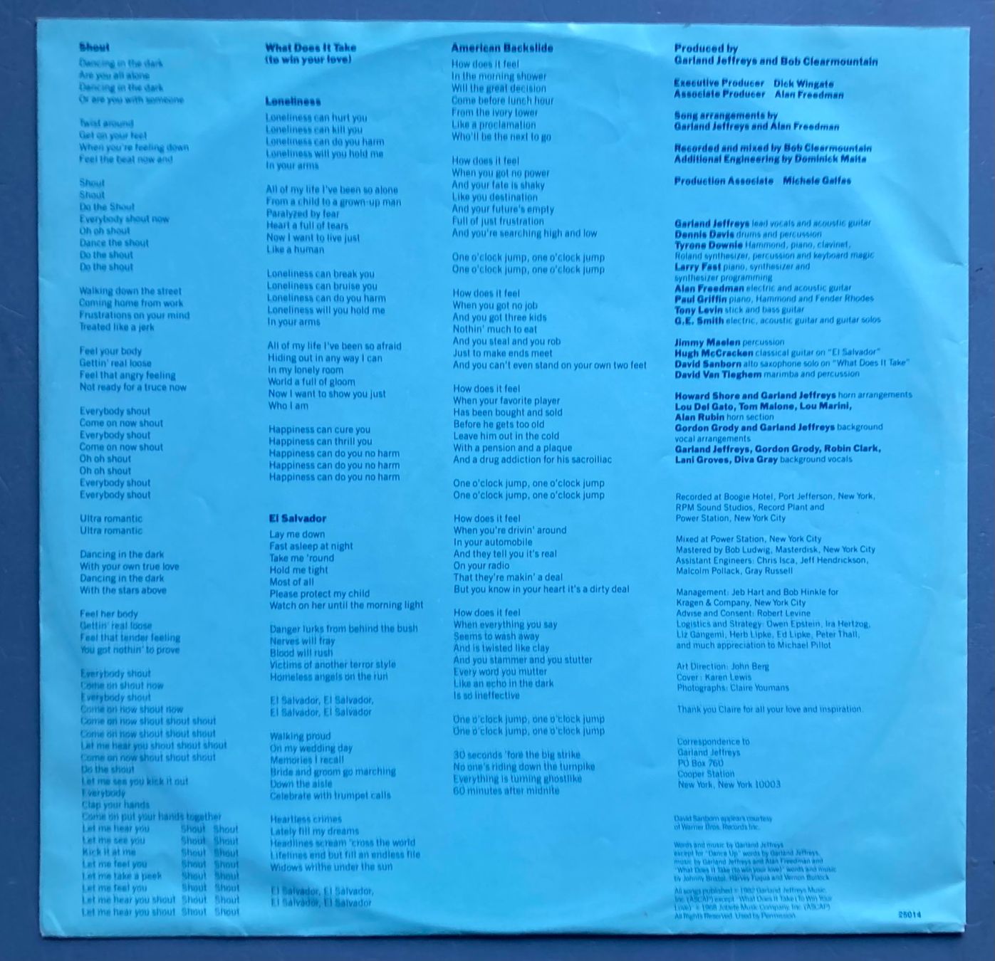 Dischi in vinile: GARLAND JEFFREYS - GUTS FOR LOVE – Usato da Poliez-Pittet venduto da Newtown-Records 2