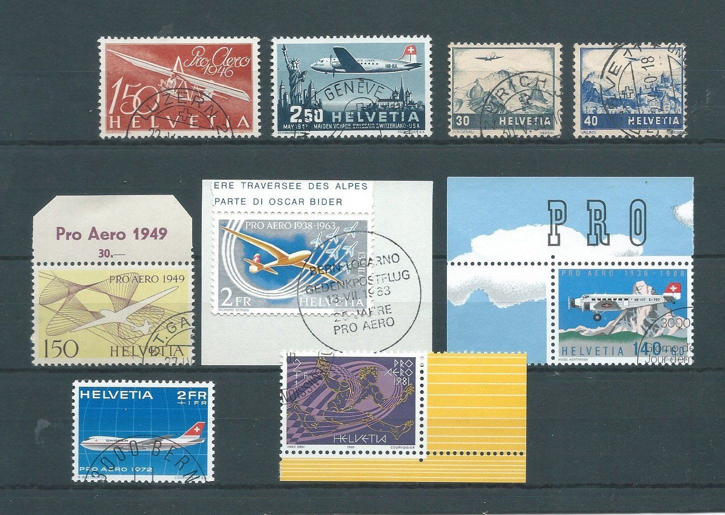 Alle Briefmarken: Flugpost ab 1946 gestempelt – Gebraucht aus Mönchaltorf von Bantu7