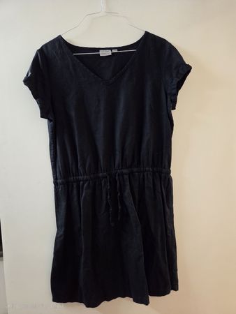 Schwarzes Kleid - Blue Motion, Grösse 44/46 Leinen/Baumwolle