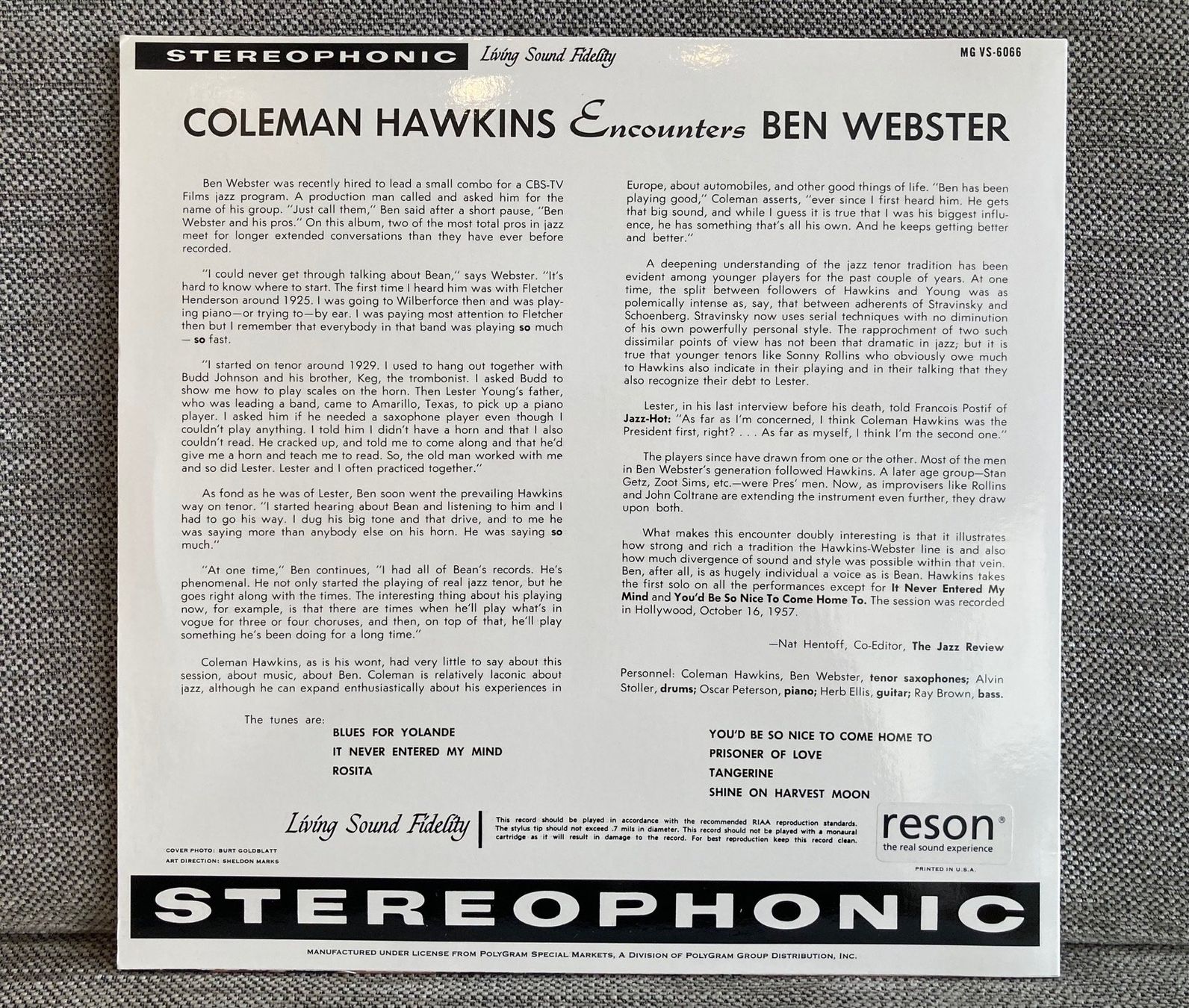 Dischi in vinile: Coleman Hawkins Encounters Ben Webster - Classic Records – Nuovo (secondo la descrizione) da Bonstetten venduto da C3gLover 1