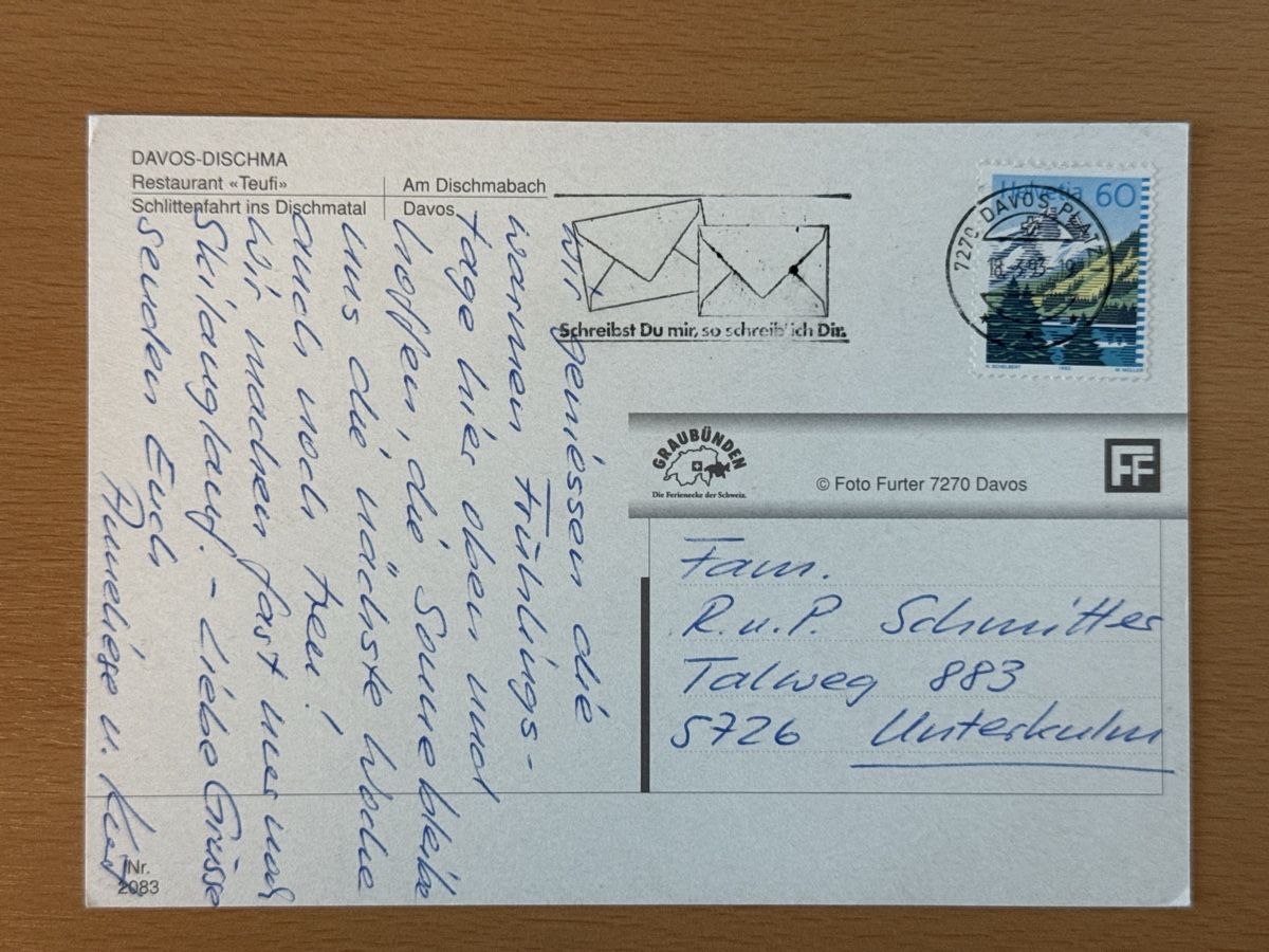 Cartoline postali: Davos Dischma - Seltene Ansichtskarte, Winteridylle! – Usato da Dietikon venduto da fairway 1