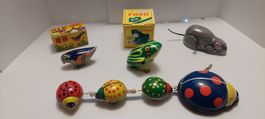 Jouet en tole remontage à clés, lot de 4 jouets