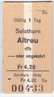Schiff - Billette Solothurn – Altreu oder umgekehrt