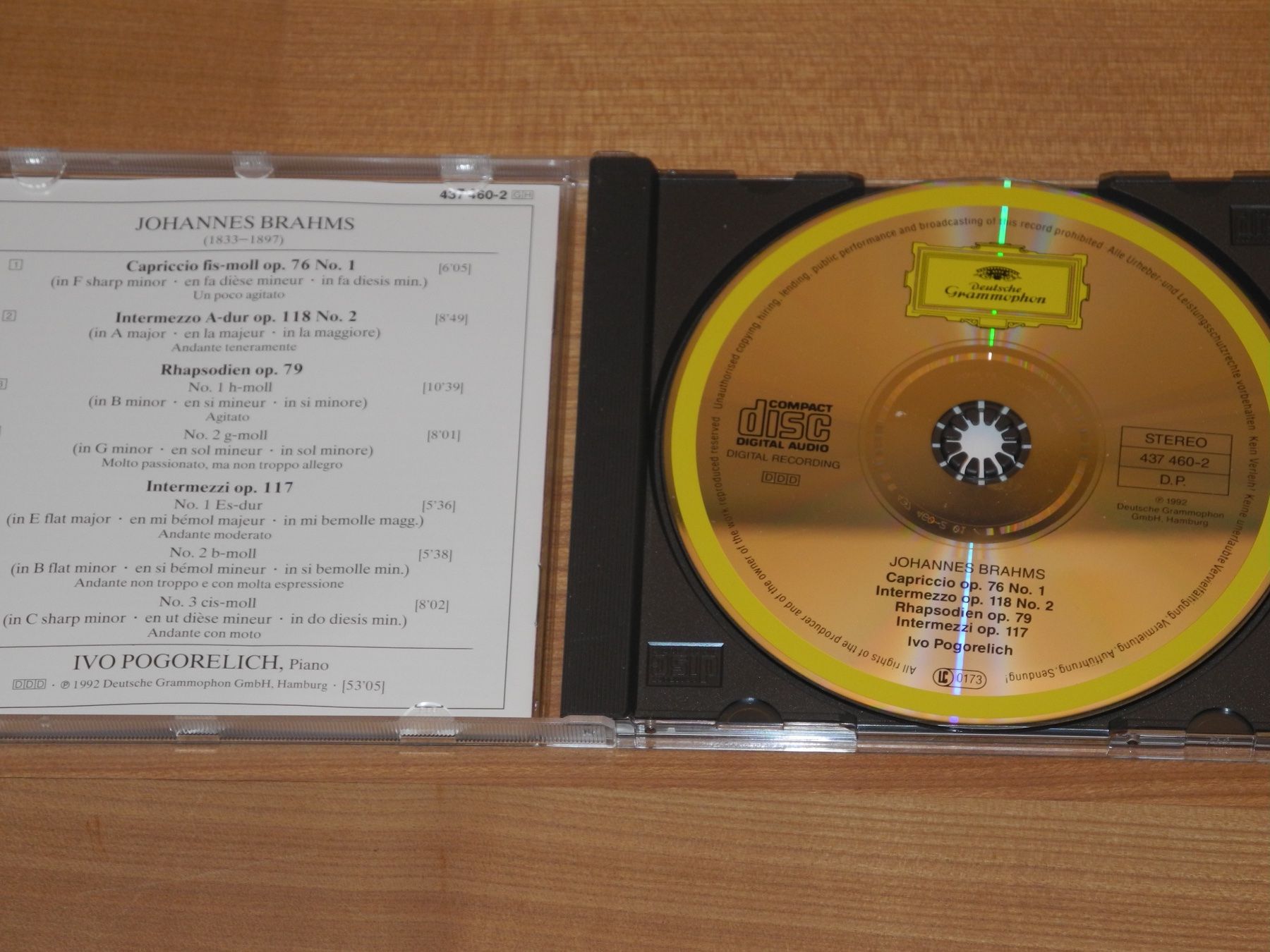 CD: IVO POGORELICH SPIELT BRAHMS - INTERMEZZI - DGG – Nuovo (secondo la descrizione) da Fahrwangen venduto da Swirl2 1