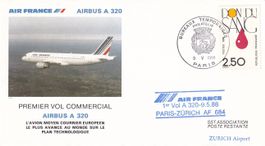 Erstflug Air France A-320 Paris - Zürich 1988