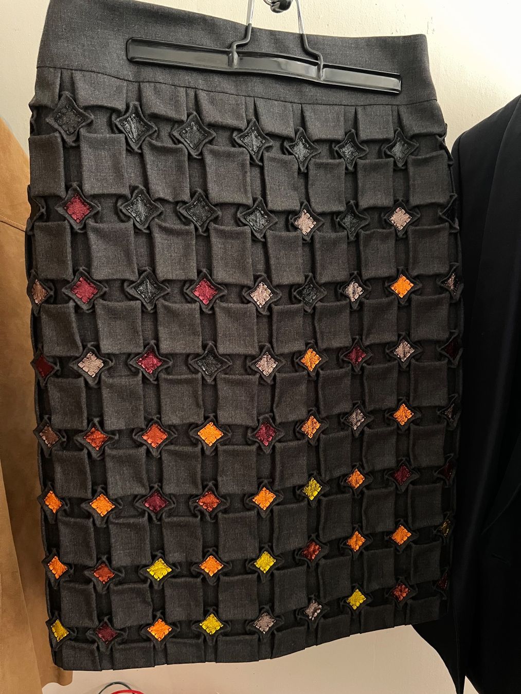 Bottega Veneta Gonne: Bottega Veneta wool & leather patch skirt – Nuovo (secondo la descrizione) da Lausanne venduto da NYC67