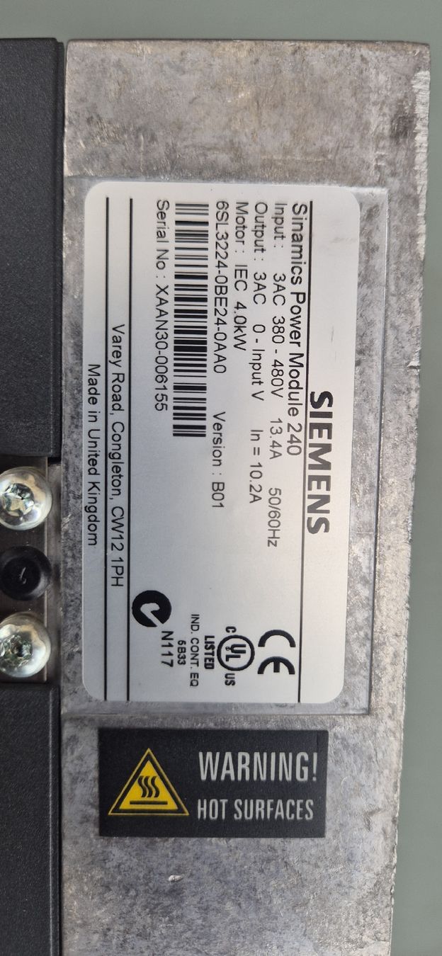 Componenti elettronici: SINAMICS SIEMENS module 240, 4 kW – Usato da Berlens venduto da ETE68 2