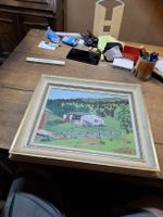 Ölgemälde Landschaft 56-CS Holzrahmen 46 x 54cm