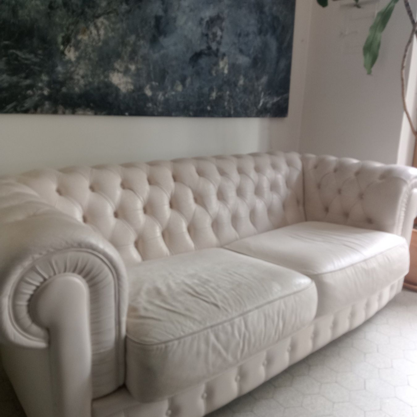 Chesterfield Sofas: Chesterfield Sofa leder , weiss – Gebraucht aus Winterthur von matstan 2