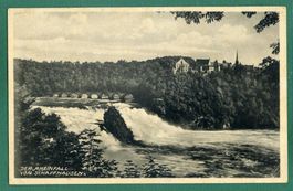 Rheinfall mit Schloss Laufen, ungelaufen, 1946