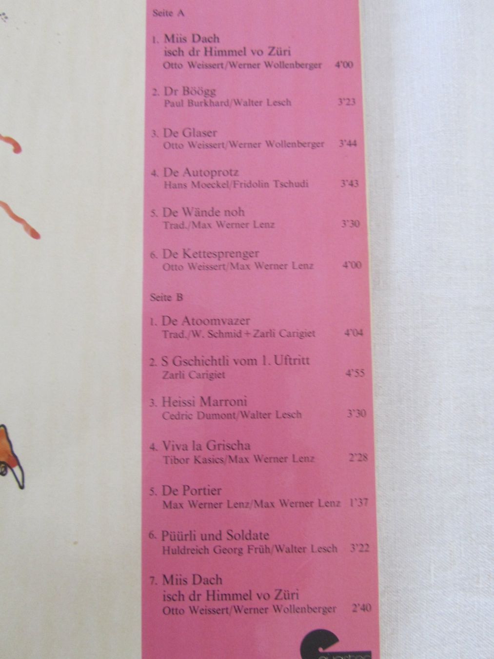 Schallplatten: ZARLI CARIGIET – Gebraucht aus Seengen von mikelele 5