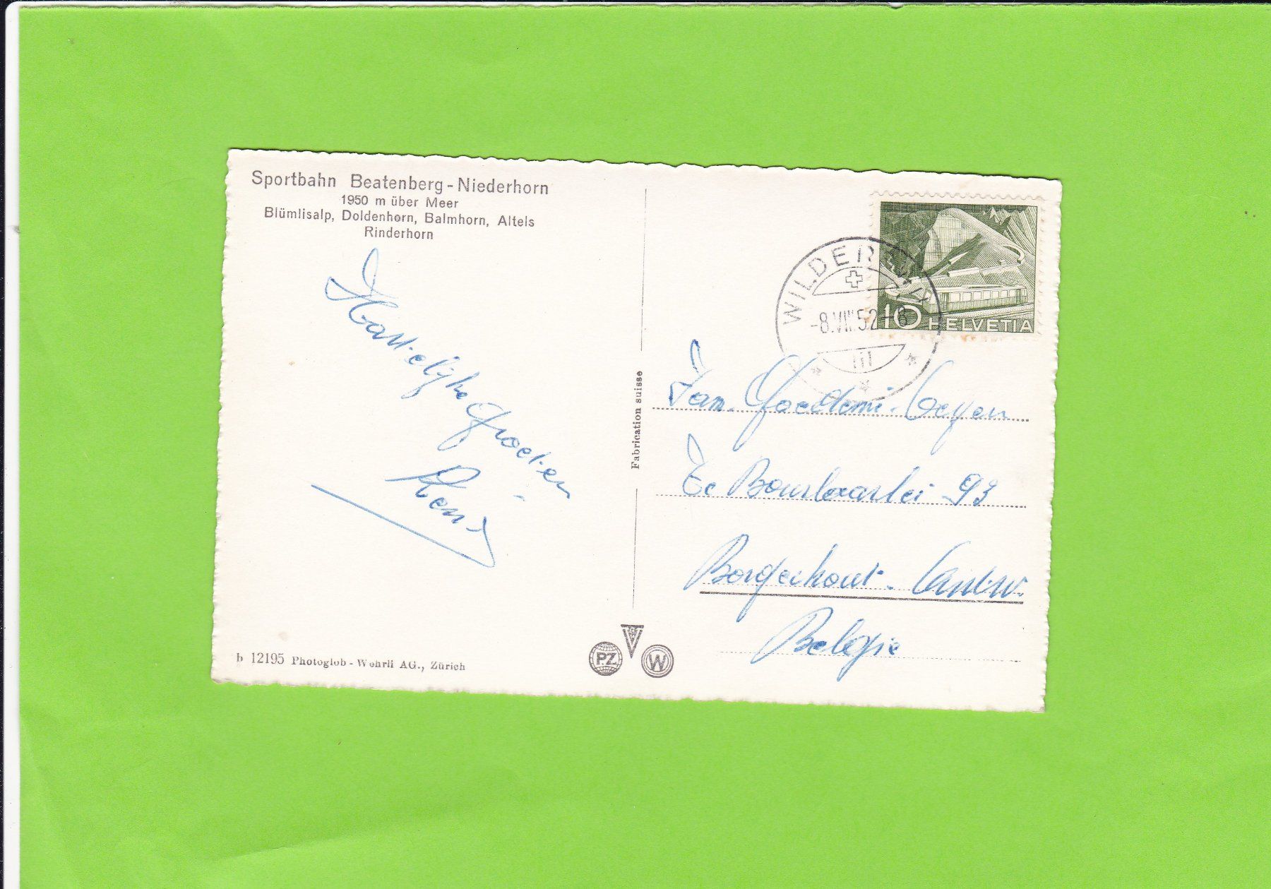 Cartoline postali: Sportbahn Beatenberg-Niederhorn – Usato da St. Peterzell venduto da neckertal 1