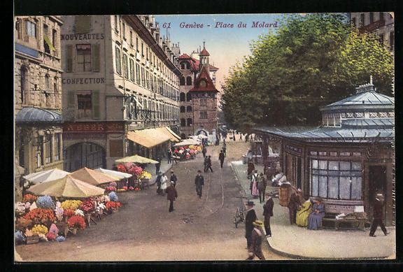 Ansichtskarten: AK Genève, Place du Molard, 1926 – Gebraucht aus Berlin von bartko-reher