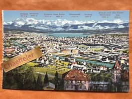 Alte Ansichtskarte Zürich mit Alpenpanorama