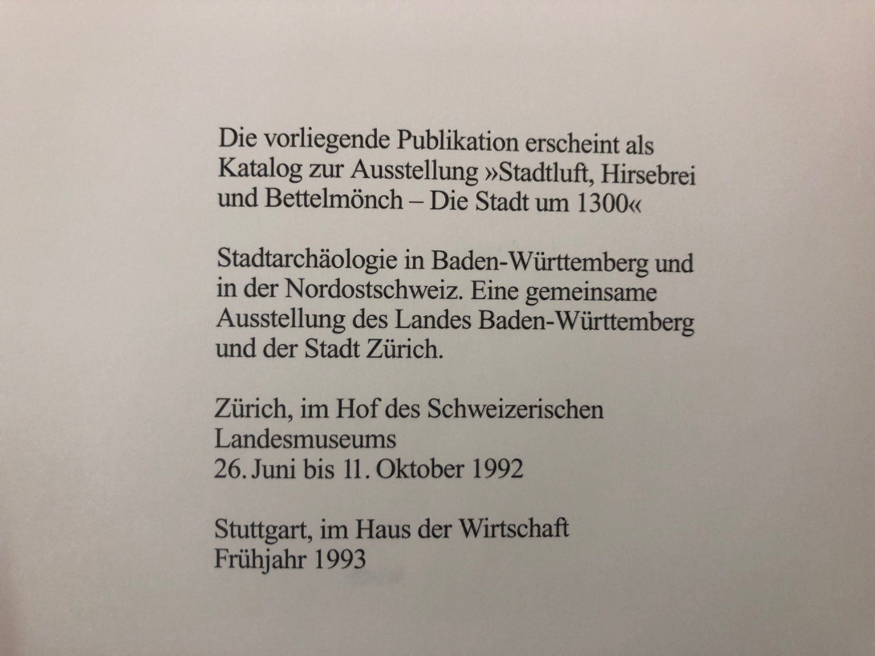 Libri: Stadtluft, Hirsebrei und Bettelmönch. – Usato da Zürich venduto da allp 2