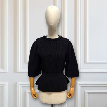 CHANEL Strickpullover schwarz Gr. 42