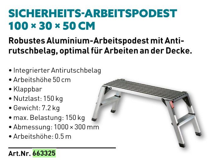 Altro in Decorazioni & Accessori: Technocraft Sicherheits Arbeitspodest – Nuovo e nell'imballaggio originale da Koppigen venduto da Bracher_Mail-House 1