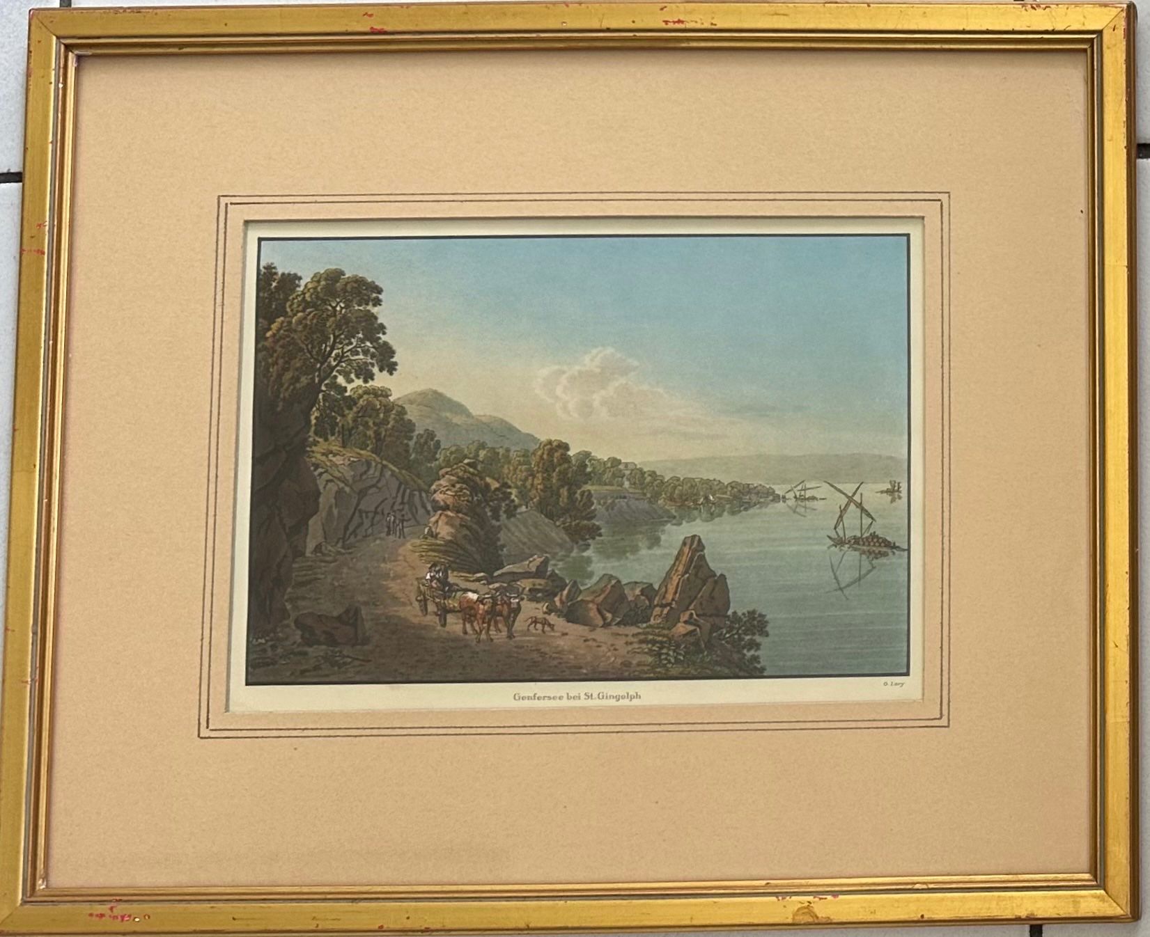 Stiche: Gabriel Lory Aquatint Genfersee bei St. Gingolph – Gebraucht aus Crans-Montana von plainemorte