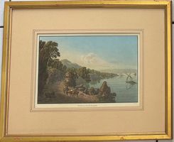 Gabriel Lory Aquatint Genfersee bei St. Gingolph