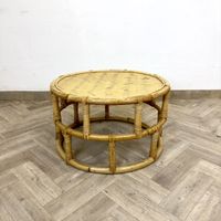 Mid Century Rattan Couchtisch 1960/70