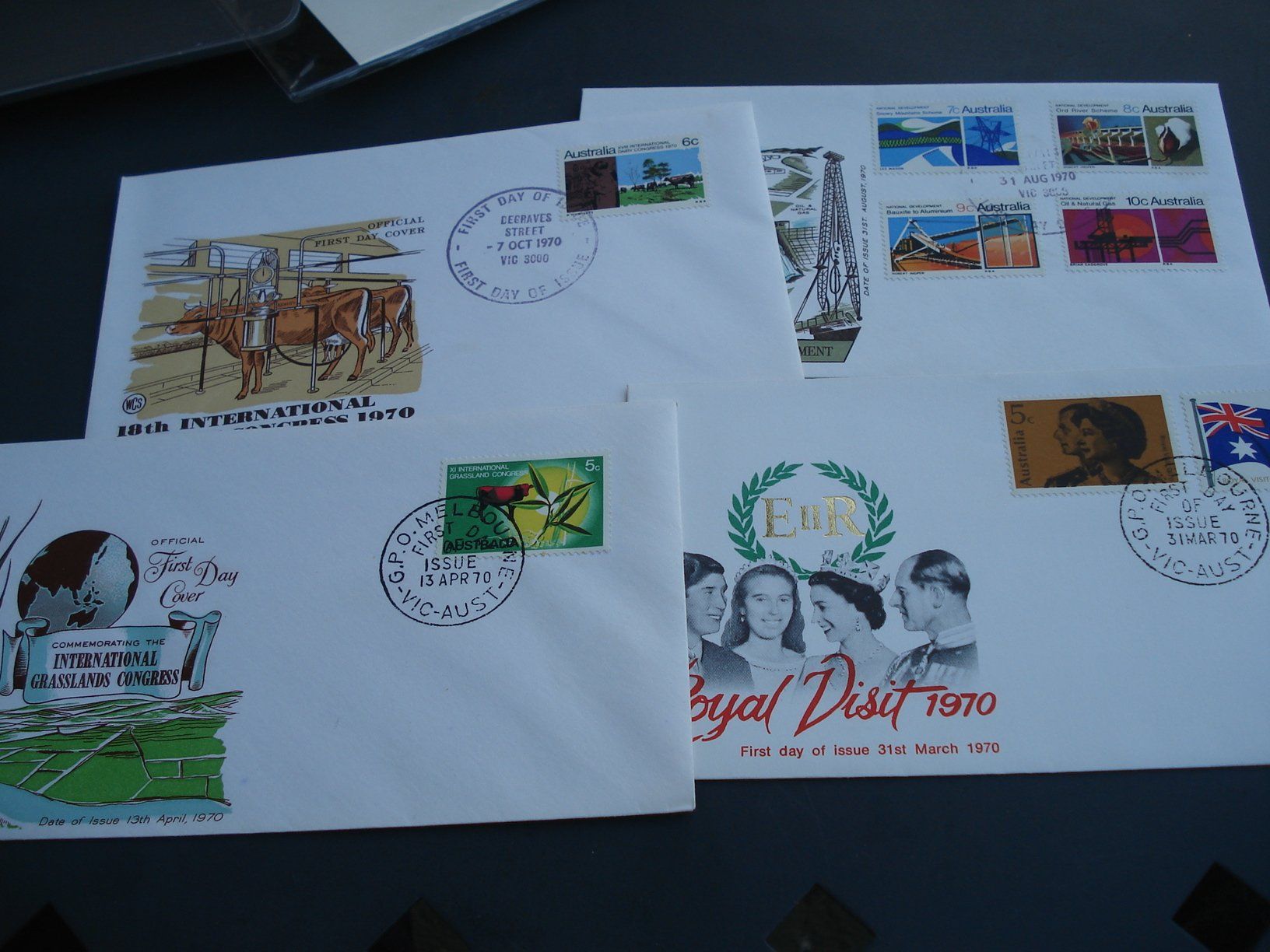 Alle Briefmarken: 4 FDC Australien, 1970 – Gebraucht aus Niederwil AG von morostahu