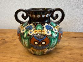 Alte Thun Keramik Krug mit Eulen