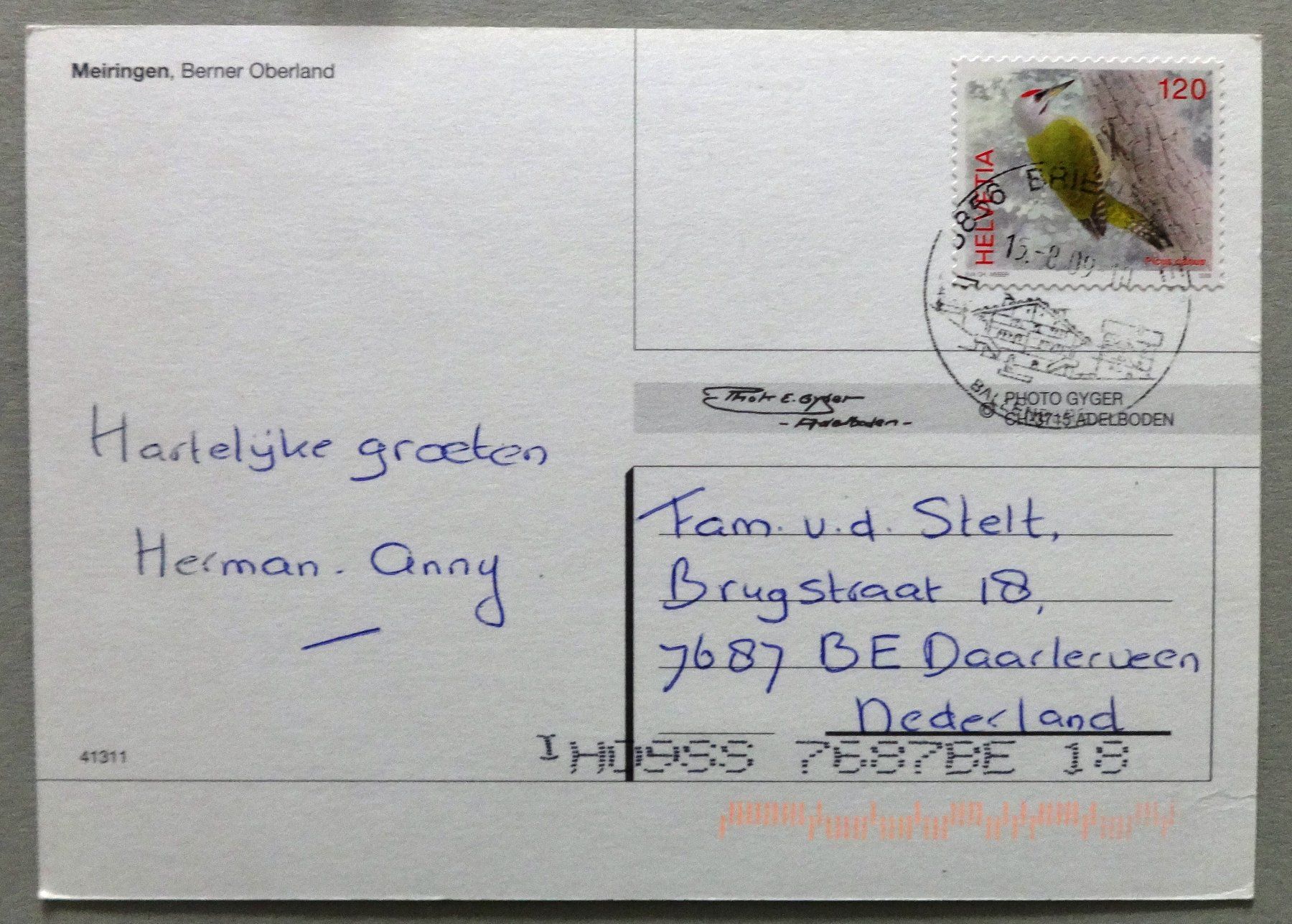 Cartoline postali: Meiringen, B.O. – Usato da Fétigny venduto da Billy2miny 1