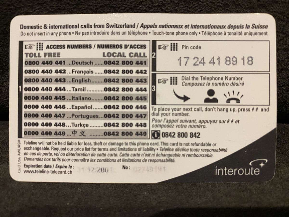 Telefon- & Taxkarten: Teleline  – Gebraucht aus Lausanne von babacard10 1