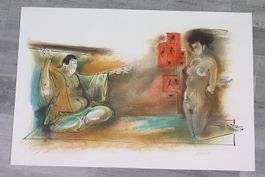 Hans Erni? Japanisch, Erotisch Litho, Druck, Serigraphie