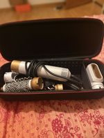 Hair Styler Set with Accessories and Case Gold White
