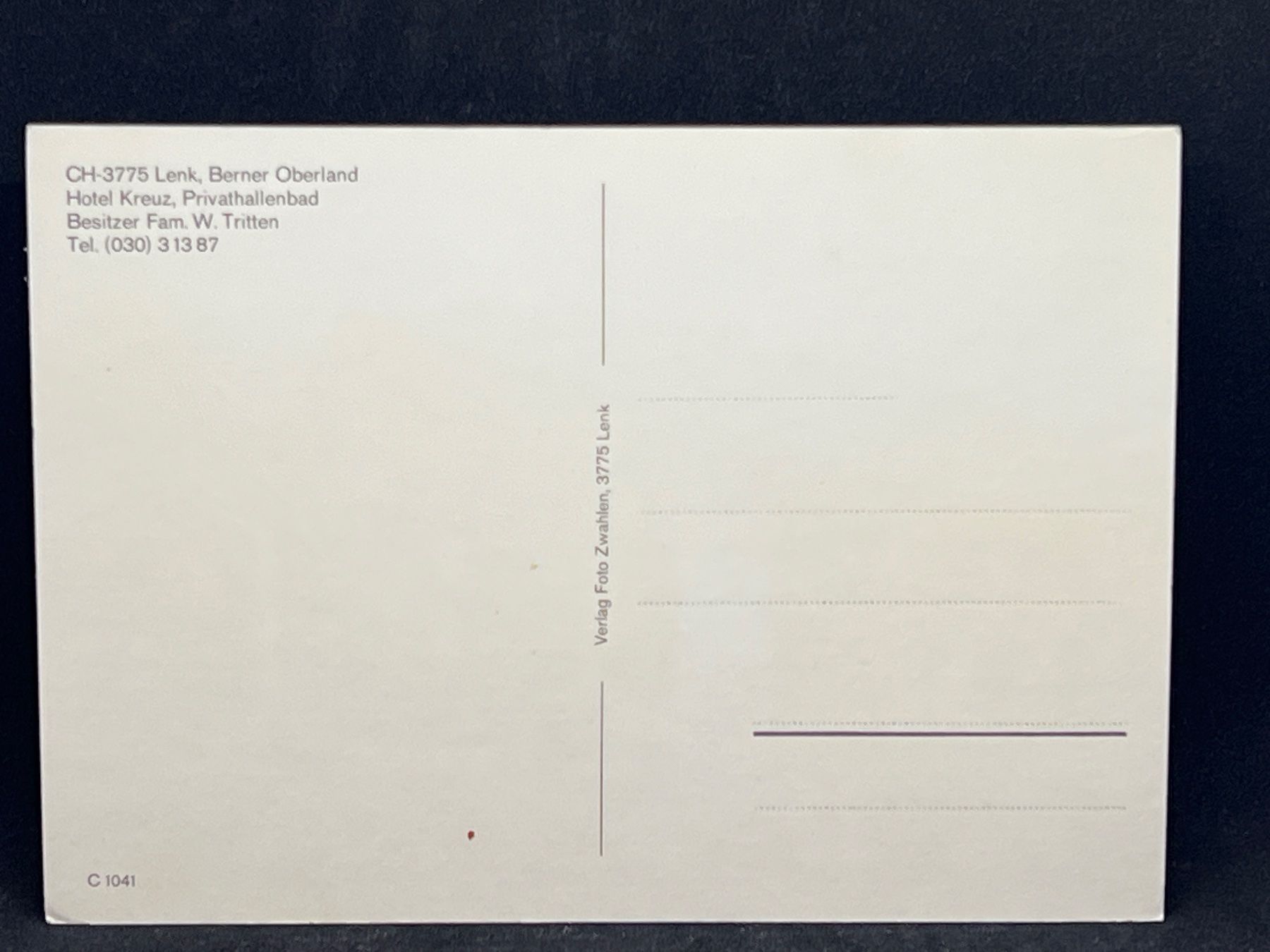 Cartoline postali: Ansichtskarte: Lenk, Berner Oberland - Hotel Kreuz – Usato da Widnau venduto da Brusi9 1