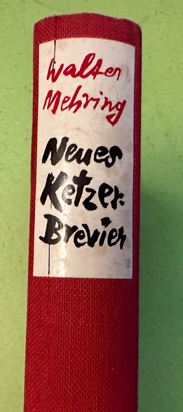 Bücher: Walter Mehring: Neues Ketzer-Brevier. EA 1962 – Gebraucht aus Zürich von allp 1