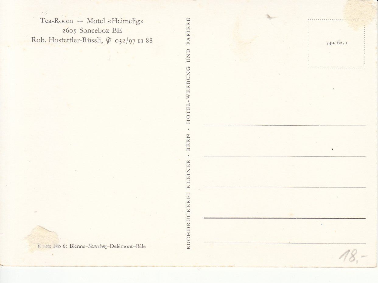 Cartoline postali: Sonceboz ca. 1970 – Usato da Bürglen TG venduto da StampGraf 1