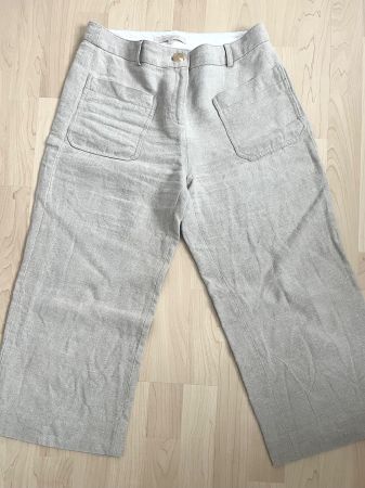 Vanessa Bruno: weite Hose, Culotte, beige 100% Leinen 36 38