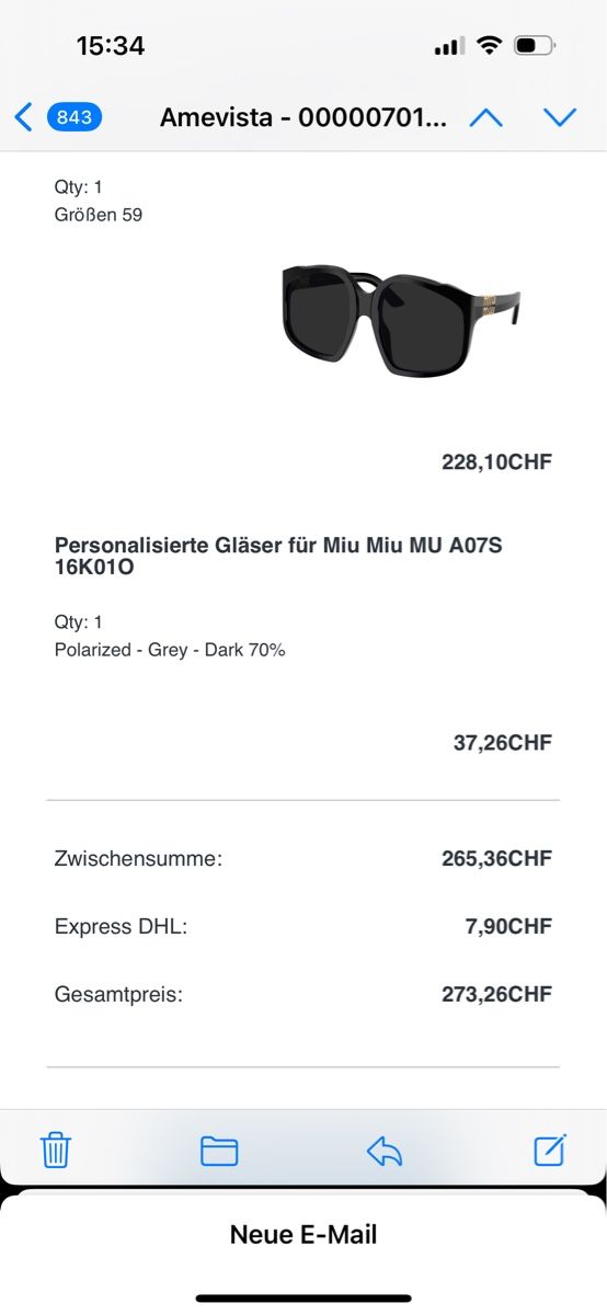 Miu Miu Occhiali & Lenti: CUSTOM Miu Miu A07S Sonnenbrille – Nuovo e nell'imballaggio originale da Silvaplana-Surlej venduto da vikhayy.stmoritz 8