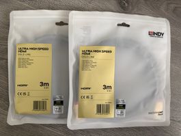 2Stk Lindy ultrahigh Speed hdmi 3m golden line 