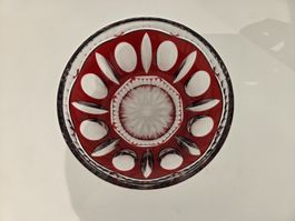 Große Schale aus Baccarat Kristall in der Farben rot 22cm