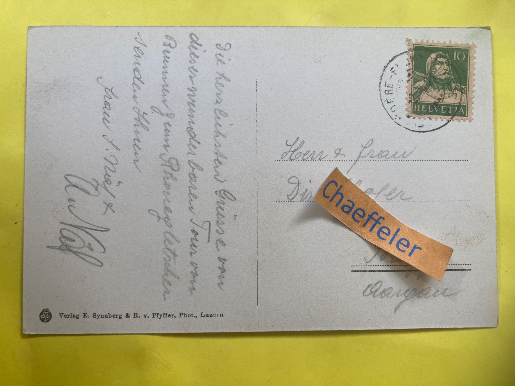 Cartoline postali: 1923 Rohnegletscher. 693 – Usato da Zürich venduto da Chaeffeler 1