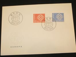 Werbemarken Europa FDC 1959 Nr. 347 + 348 "Ring + Quadrate"