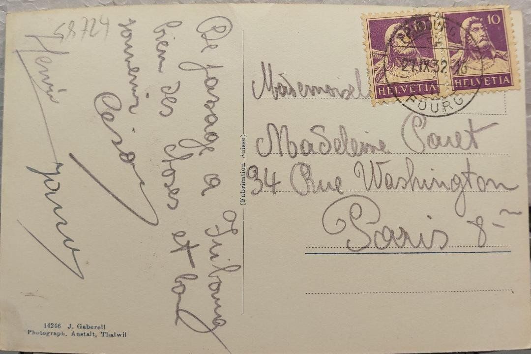 Cartoline postali: FRIBOURG - Vue Générale - 1932 – Usato da Delémont venduto da Domdom1 1
