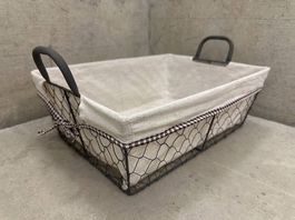 Basket wire mesh + cloth lining 🧺 Draht Korb + Stofffutter