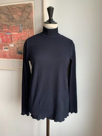 A.P.C.: Neuer lässiger dunkelblauer Rollkragen-Pullover, S