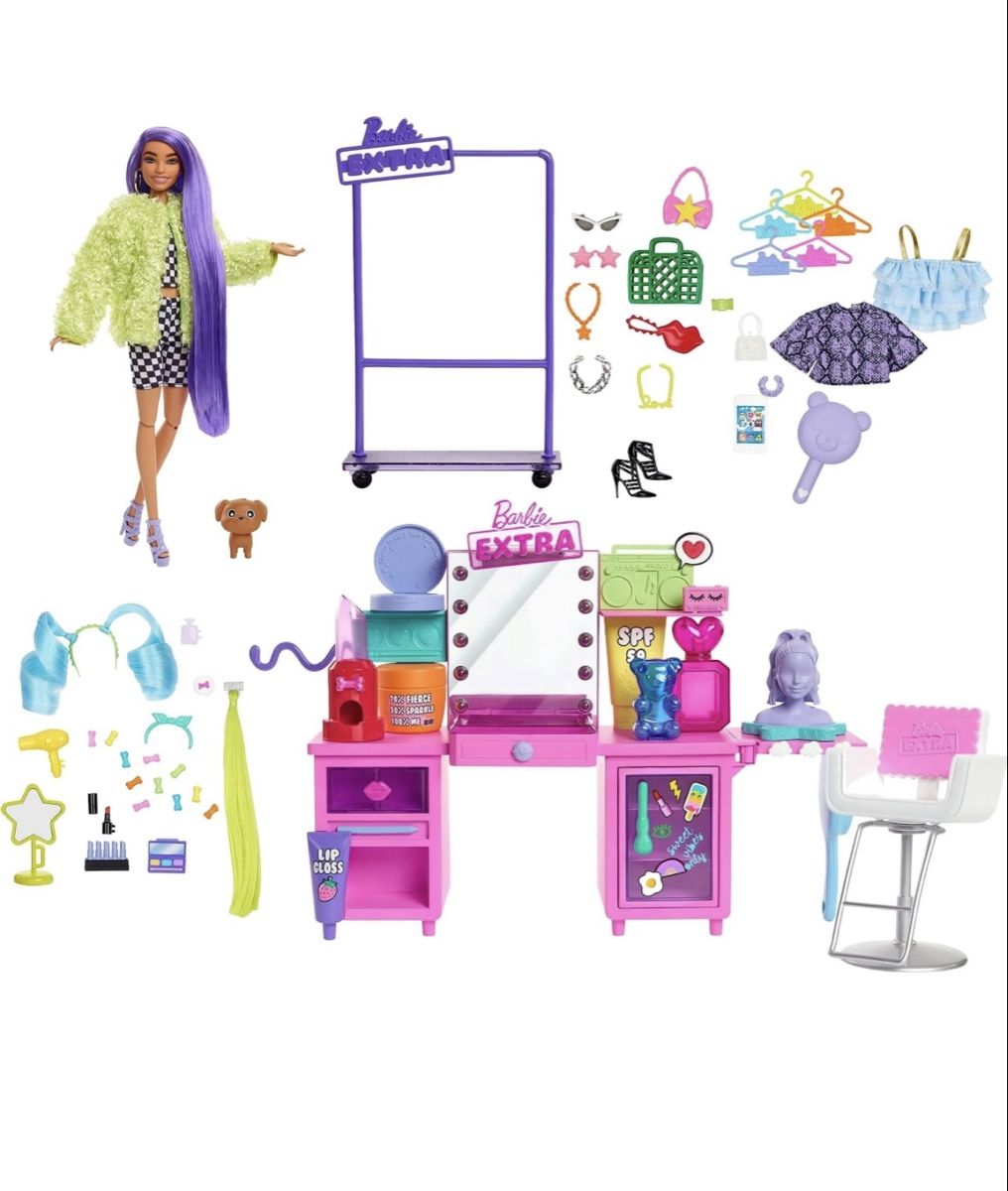 Bambole: Barbie Extra Puppe & Vanity Playset – Nuovo (secondo la descrizione) da Zürich venduto da Kat_5557 6