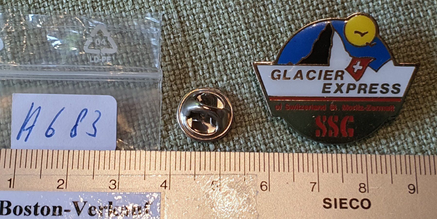 Plaketten & Abzeichen: H683  Pin SSG Glacier Express St. Moritz – Gebraucht aus Reinach BL von Boston-Verkauf 1