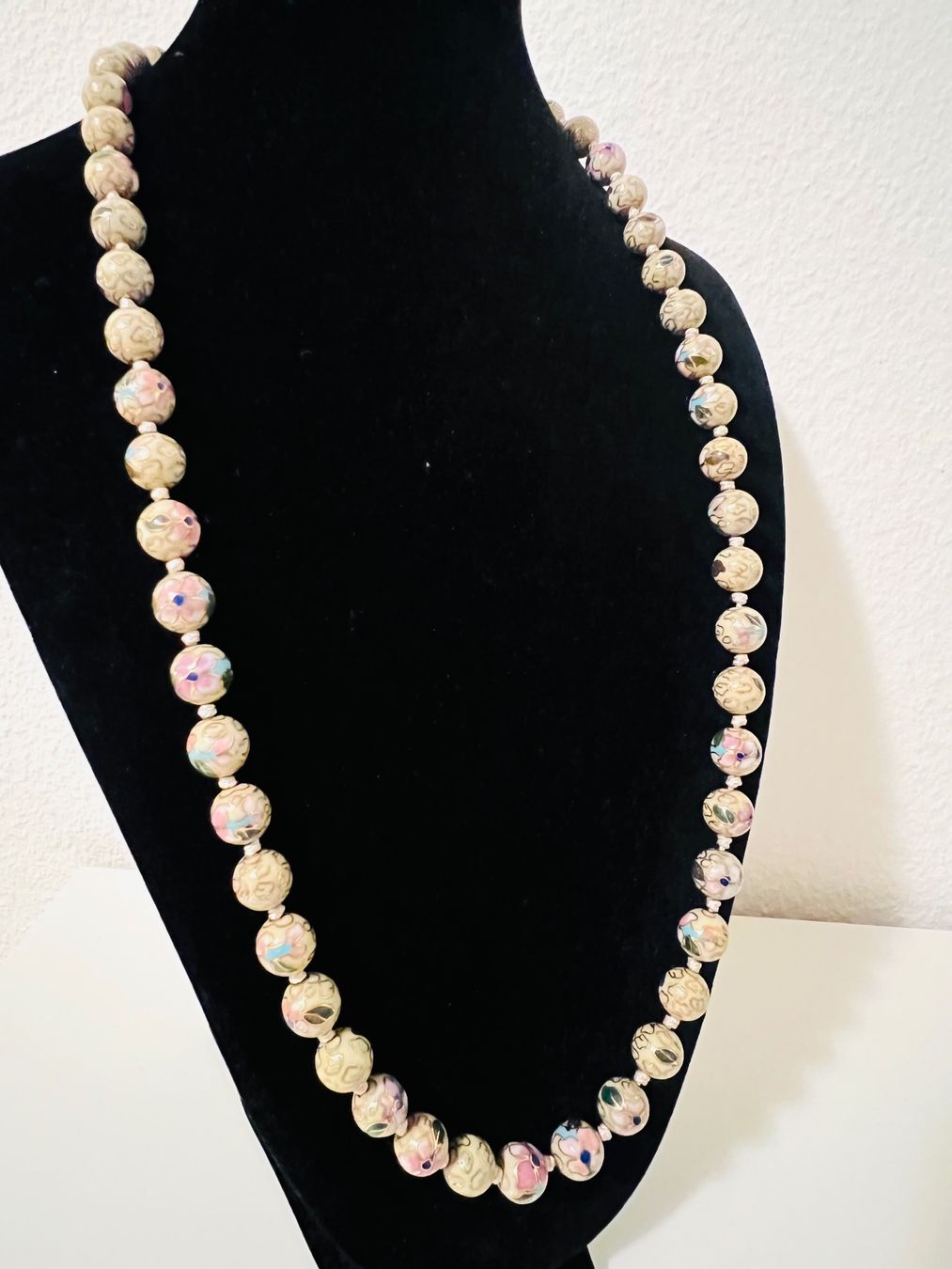 Catenine: Cloisonné Floral Bead Necklace – Usato da Rüschlikon venduto da topswissvintage 5