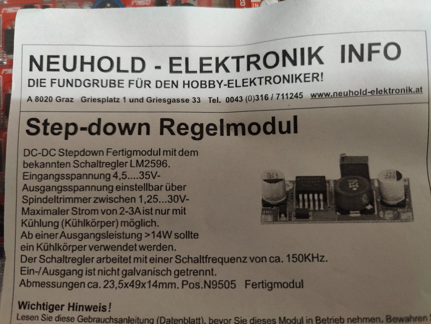 Elektronikbauteile: 19x Neuhold LM2596 Boost Step Up Power Converter Module – Neu (gemäss Beschreibung) aus Stäfa von TBStaefa 2